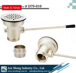 Brass waste valve no overflow- lever handle