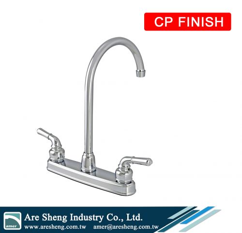 Non-Metallic 8-inch deck-mount swivel kitchen faucet
