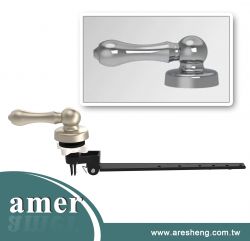 Universal toilet tank lever for both front-mount and side-mount