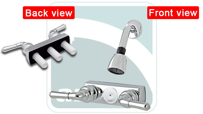 4 inch Centerset Wall-Mount Valve With Shower Head