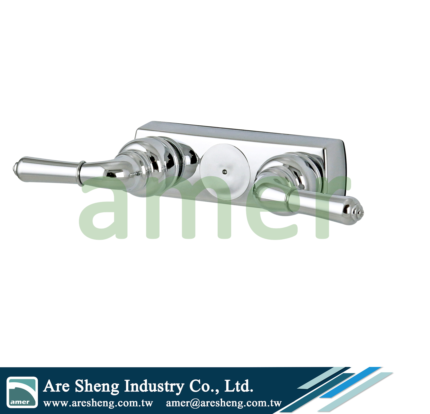 R02-002A 4in RV shower valve 2 handles head shower chrome