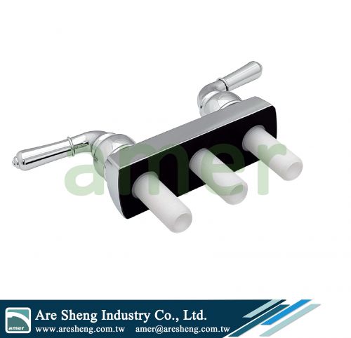 1 spray RV mobile home 2 handles plastic shower valve with head shower, 4 in RV Mobile Home Shower Valve and Head shower, 2 teapot handles chrome RV shower valve with head shower, plastic RV 4 inch shower valve with head shower brush nickel, satin brush 4