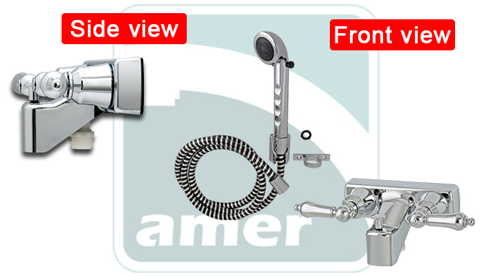 4-inch Wall-Mount Tub and Shower Faucet With Handheld Shower Set