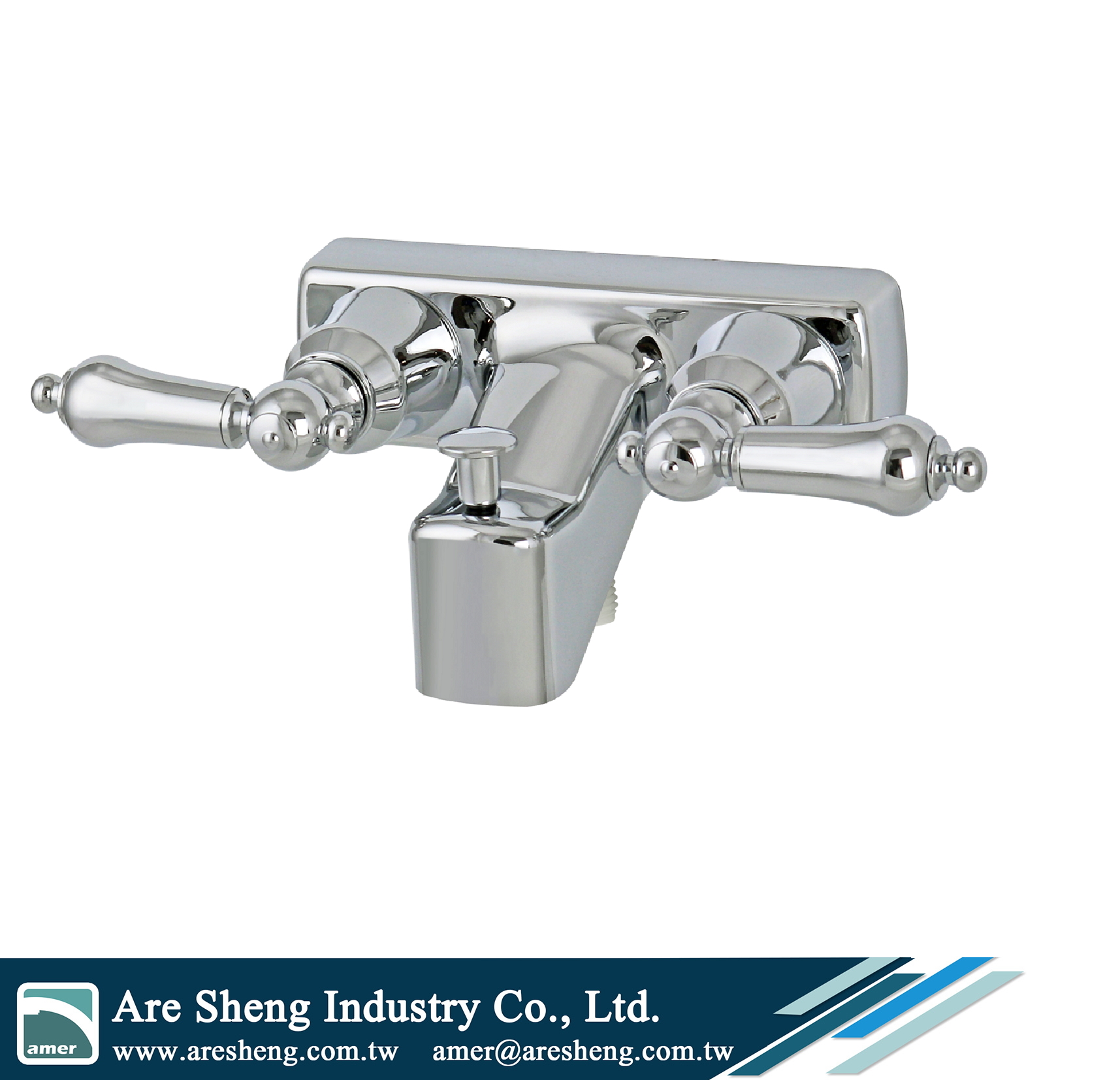 R02-007A RV 2 handles plastic tub and shower diverter valve handheld shower kit chrome