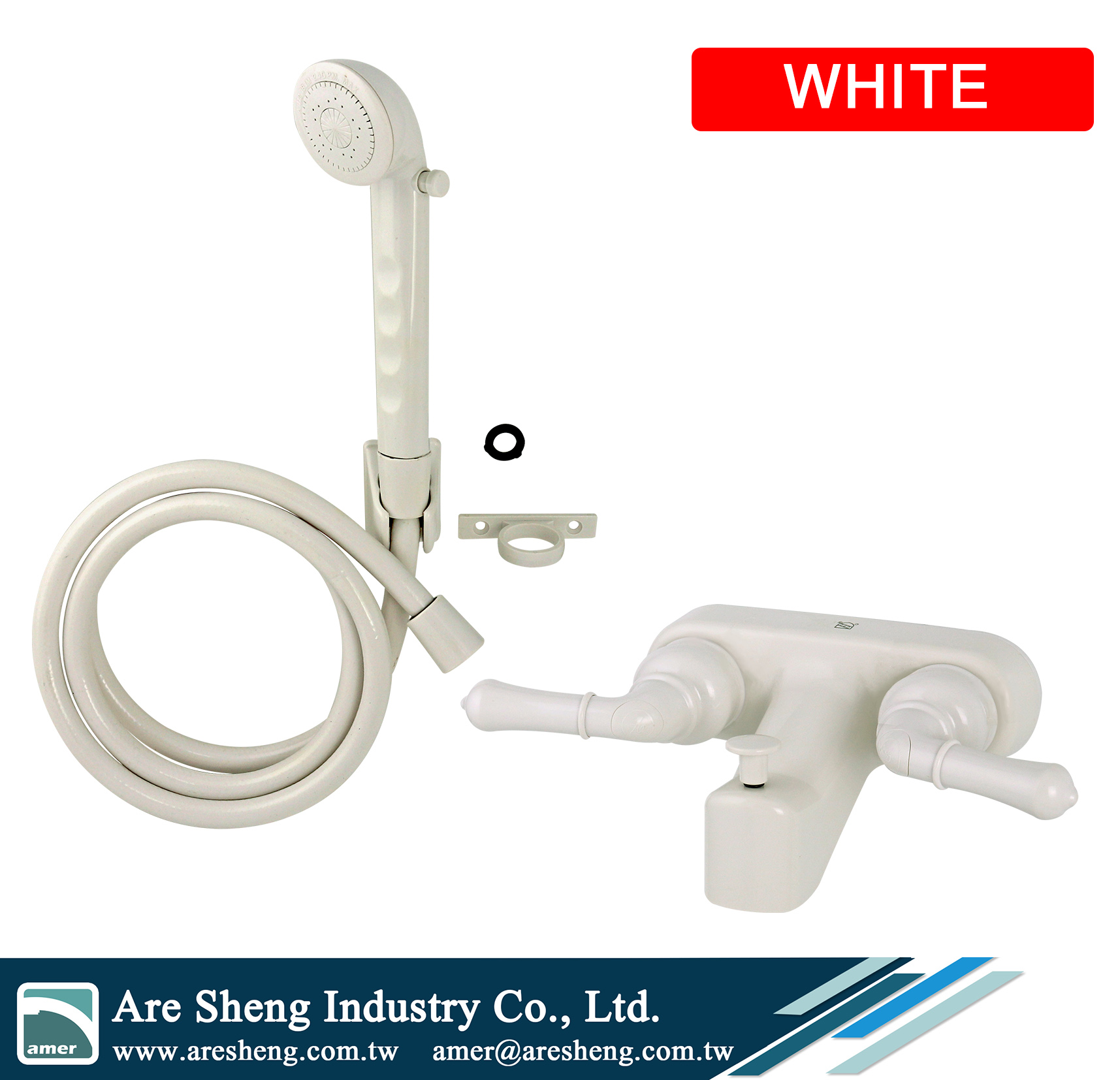 R02-008A tub and shower diverter RV mobile home handhelod shower set white