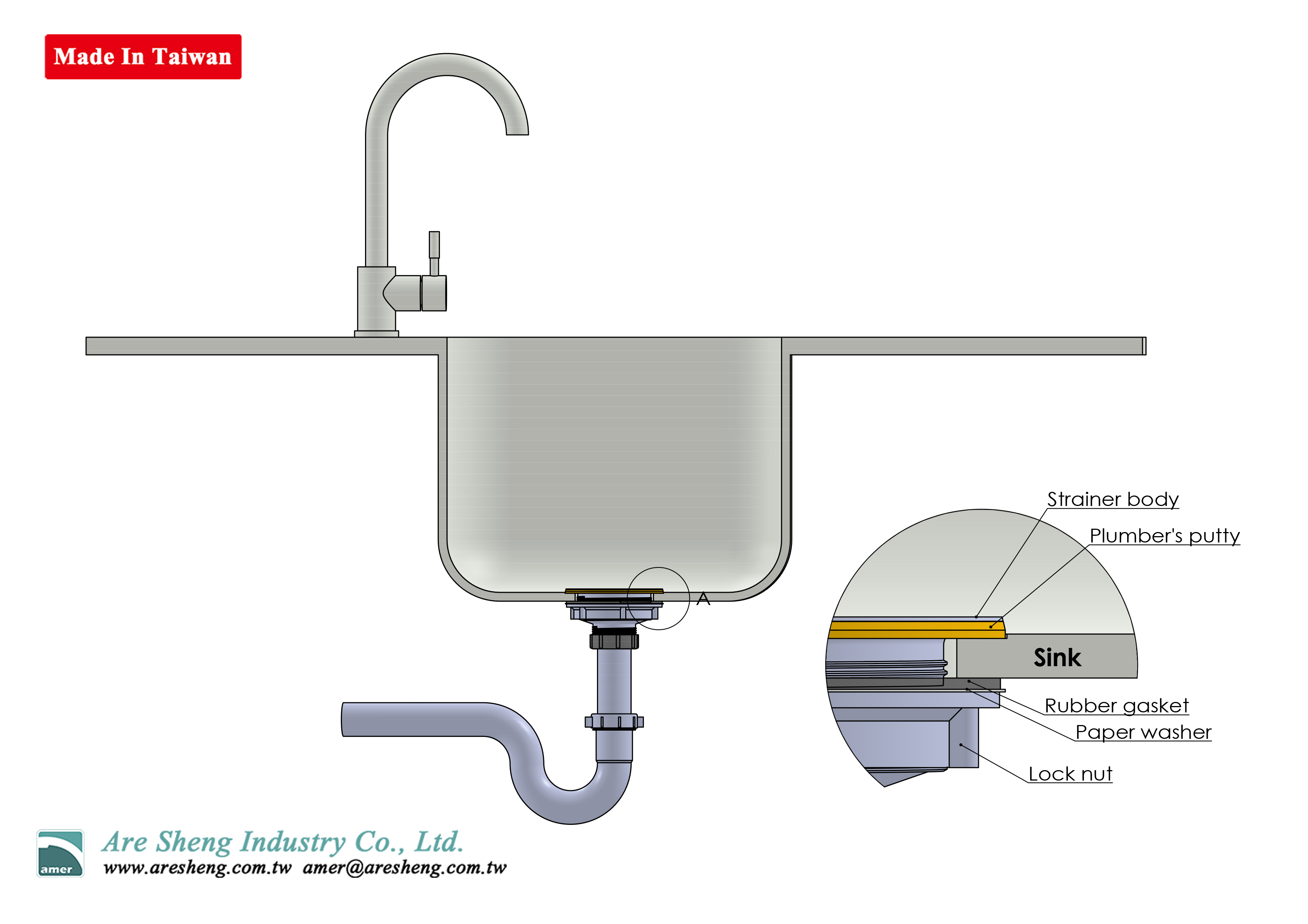 Rebuild your sink strainer illustration