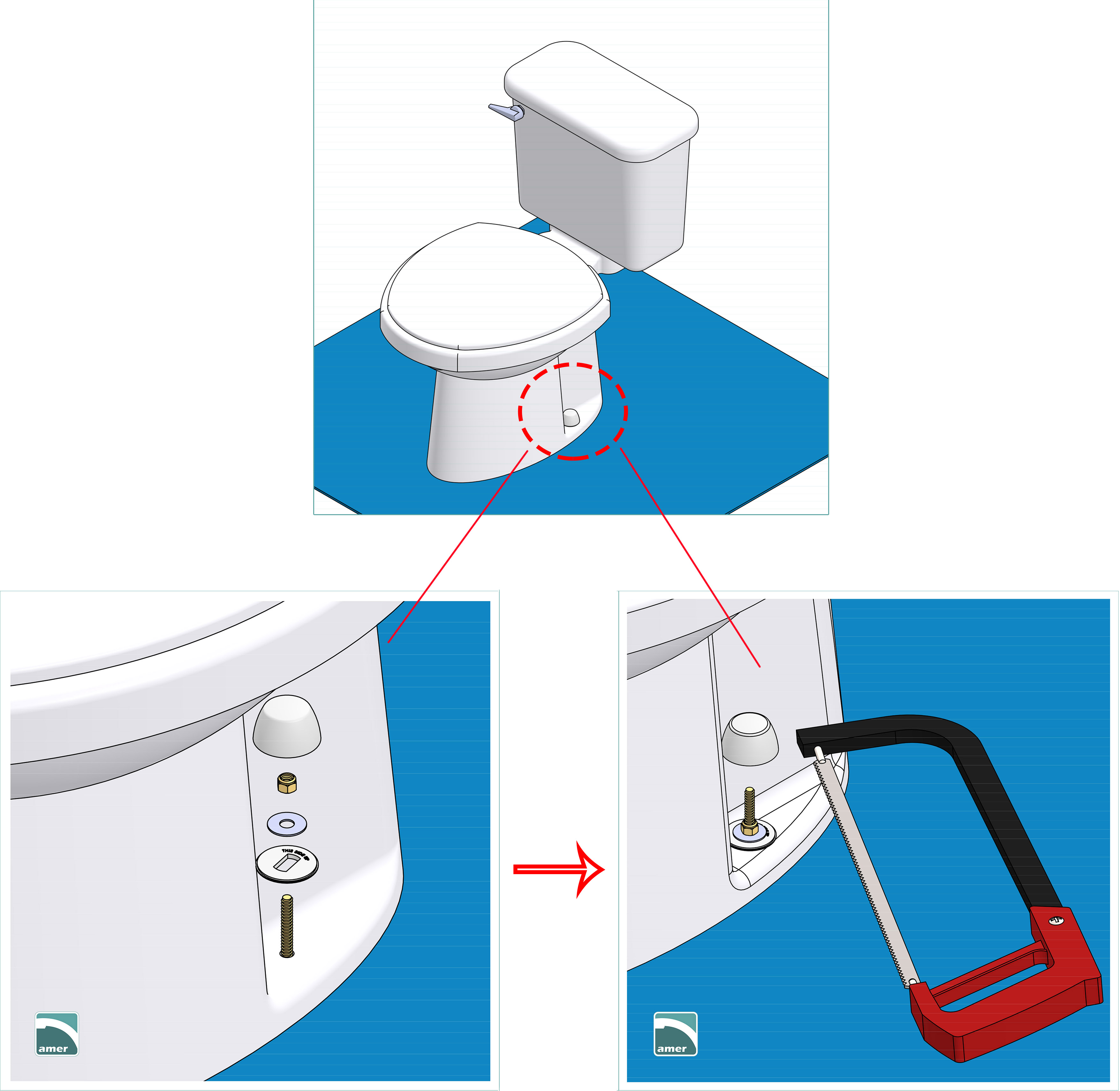 step 8- install the toilet cap