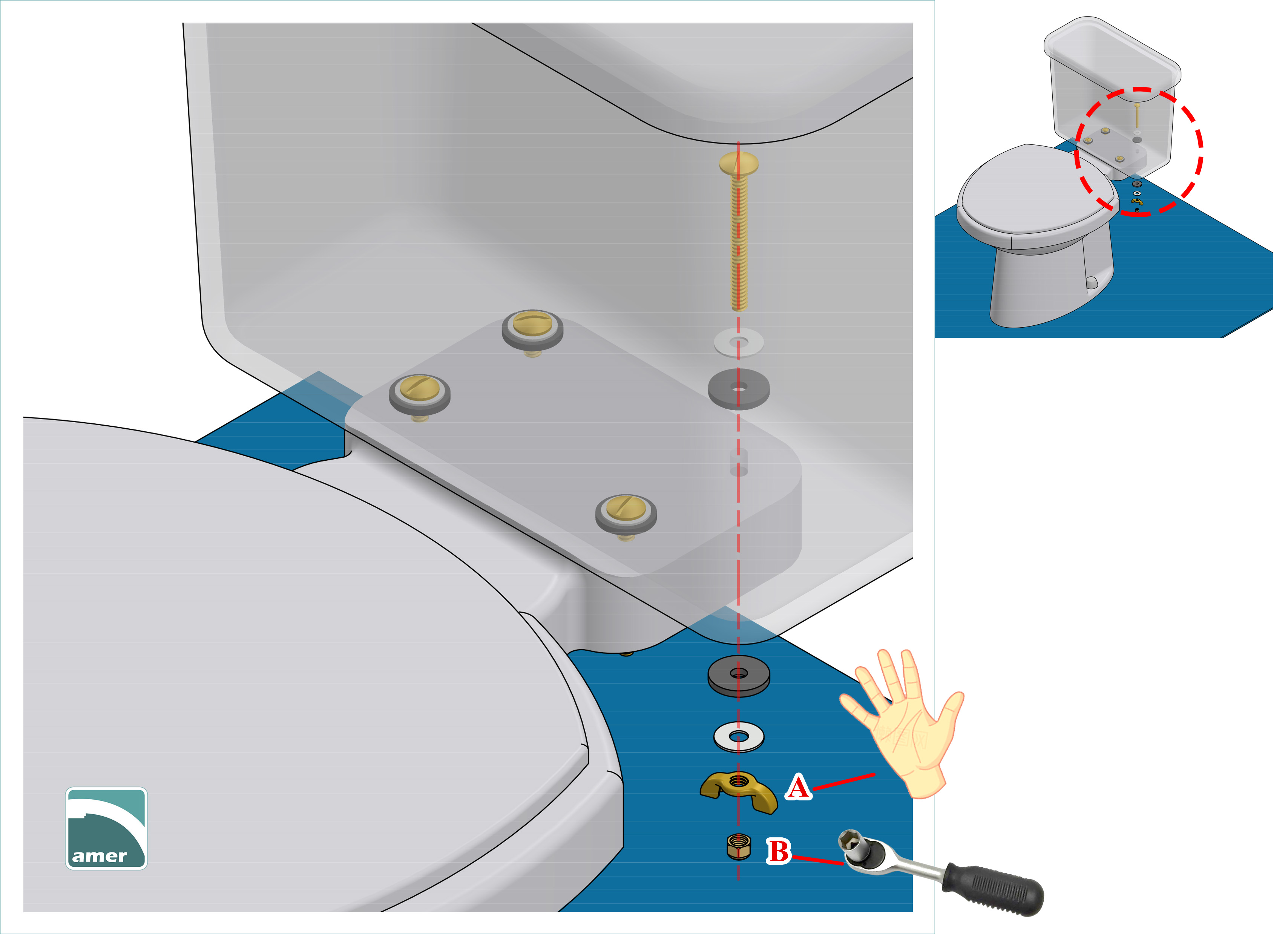 step 9- install bank bolt