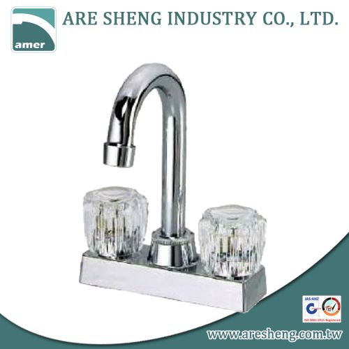 4 inch brass bar faucet with two acrylic handles 03-014