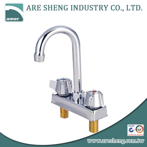 4 inch center brass commercial bar faucet, chrome 081-05