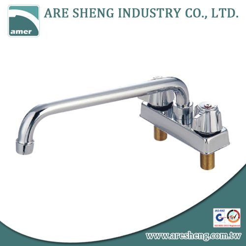 4 inch center brass commercial bar faucet, chrome 081-05