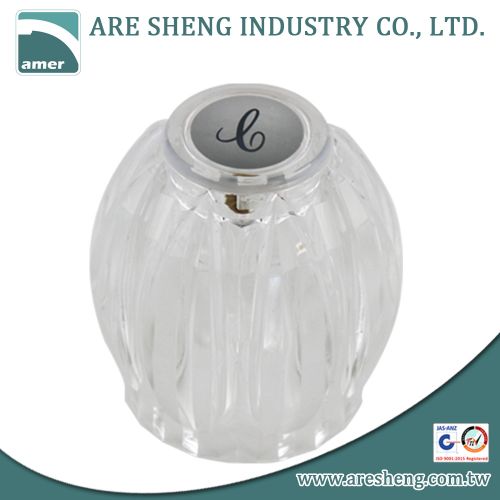 Sterling faucet knob in clear acrylic D39-014