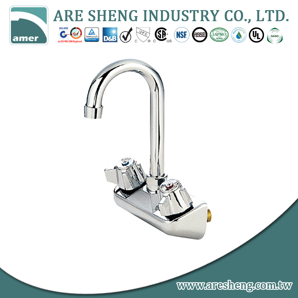 Lead Free Backsplash Commercial Faucet Wall Mount Type Chrome