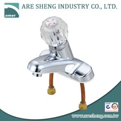 4” Brass mixing sink faucet in chrome finish, acrylic handle 02-001-AC
