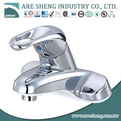 4” single lever bathroom faucet in chrome finish, loop handle 02-001LP