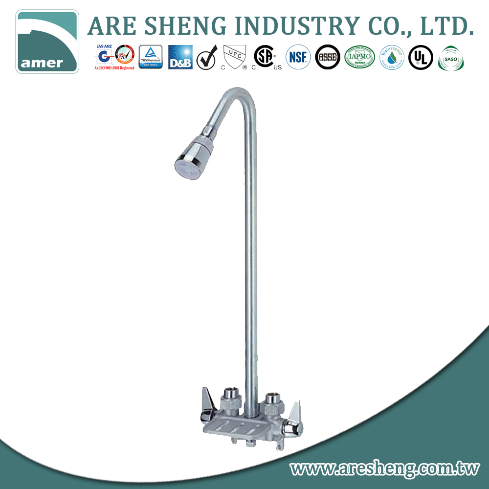 Brass Utility Two Handle Shower Faucet With Soap Dish Chrome