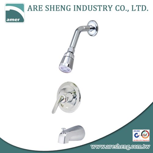 Tub & shower set with single lever handles and spout 07A-014B