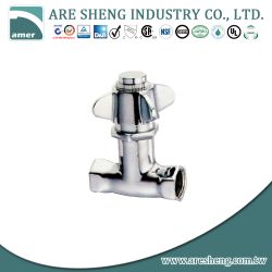 Self-closing brass shower valve, with metal cross handle 281-002