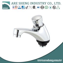 Push-on brass basin faucet, chrome plated 281-007