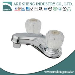 4” plastic lavatory faucet with acrylic handle, chrome plated D06-002
