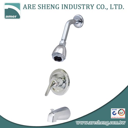 Brass pressure balanced tub & shower set with single metal handle and spout D09-002A