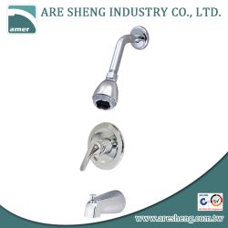 Brass pressure balanced tub & shower set with single metal handle and spout D09-002A