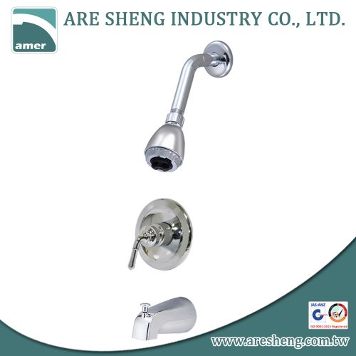 Brass pressure balanced tub & shower set with single bell handle and spout D09-002B