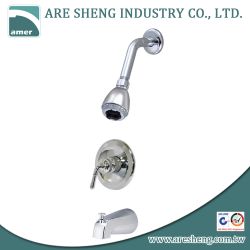 Brass pressure balanced tub & shower set with single bell handle and spout D09-002B
