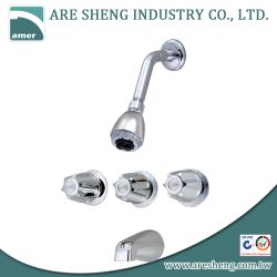 3 handles tub & shower faucet with spout and shower head D09-003