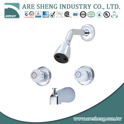 Two acrylic handles tub & shower set, with zinc diverter spout D10-003