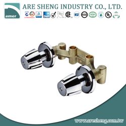 Brass washing machine faucet, two handles with flange D03-002