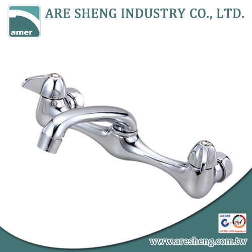 Chrome brass wall mount kitchen tap #06-008