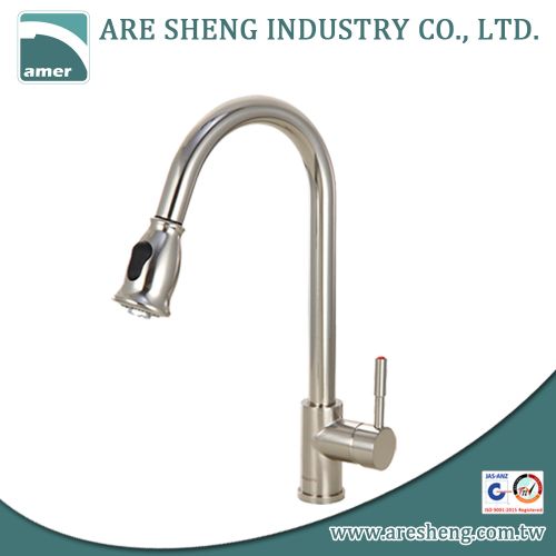 Arch spout pull out kitchen faucet #D01-003