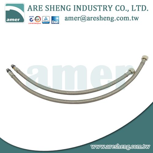M10 x 3/8 COMP stainless steel braided faucet connector | Taiwan Are Sheng