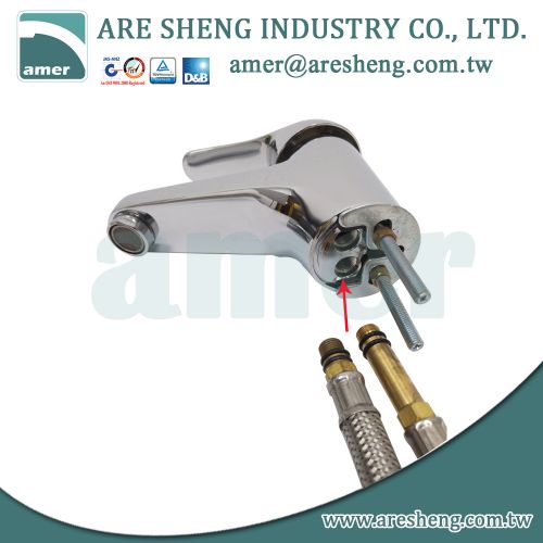 M10 x 3/8 COMP stainless steel braided faucet connector | Taiwan Are Sheng