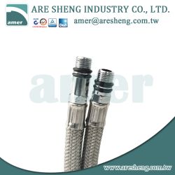 M10 x 3/8 COMP stainless steel braided faucet connector | Taiwan Are Sheng