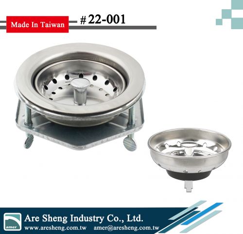 Kitchen sink strainer-duo cup-3 bolt-hexagon flange
