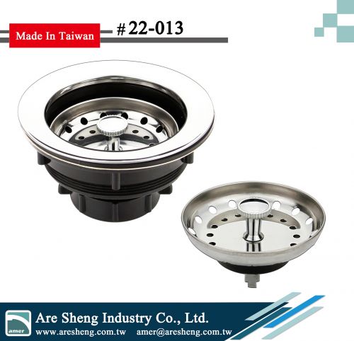 4-1/2 inch kitchen sink strainer- fixed post