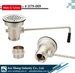 Brass waste valve with grid strainer- twist handle