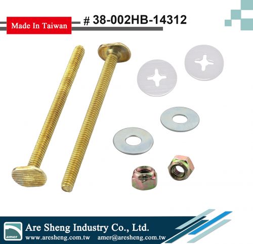 D100-009HB-14312- brass toilet closet bolt set