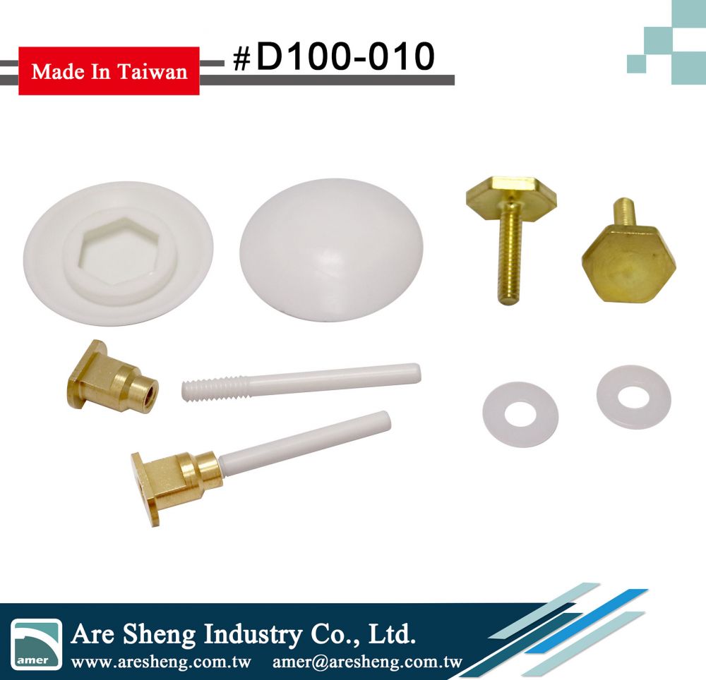 Metal and Plastic Toilet Bolt and Cap set