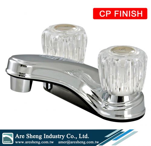 2 handle 4 in centerset bathroom plastic acrylic faucet, 2 hole deck mount lavatory plastic acrylic faucet without pop up, 4 in crystal RV mobile home lavatory faucet, 2 acrylic handle 4 in lavatory faucet pop up, non metallic low arc 2 hole rv mobile hom