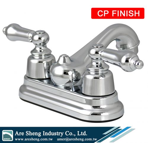 2 lever handle 4 in centerset bathroom plastic faucet, 2 hole deck mount lavatory plastic lever handle faucet without pop up, 4 in lever handle RV mobile home lavatory faucet, 2 lever handle 4 in lavatory faucet pop up, non metallic low arc 2 hole RV mobi