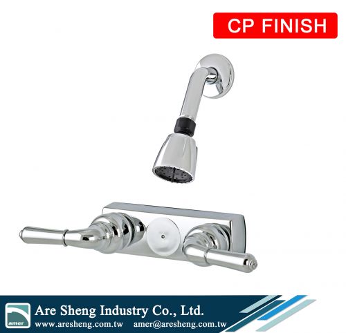 1 spray RV mobile home 2 handles plastic shower valve with head shower, 4 in RV Mobile Home Shower Valve and Head shower, 2 teapot handles chrome RV shower valve with head shower, plastic RV 4 inch shower valve with head shower brush nickel, satin brush 4