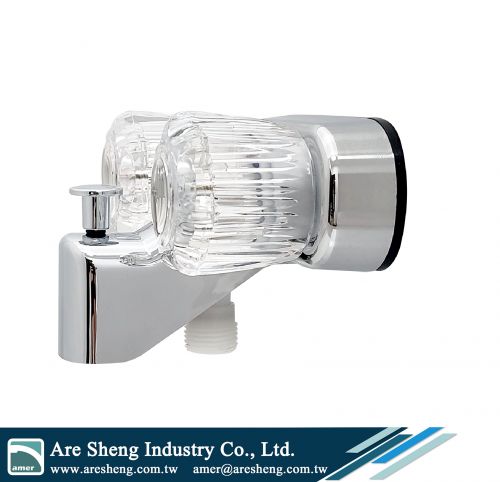 4 in RV 2 acrylic handles plastic tub and shower vacuum breaker diverter faucet with handheld shower kit chrome, RV 4 in centerset 2 AC handles tub shower diverter vacuum breaker faucet with handheld shower replacement brush nickel, 2 handles RV 4 in vacu